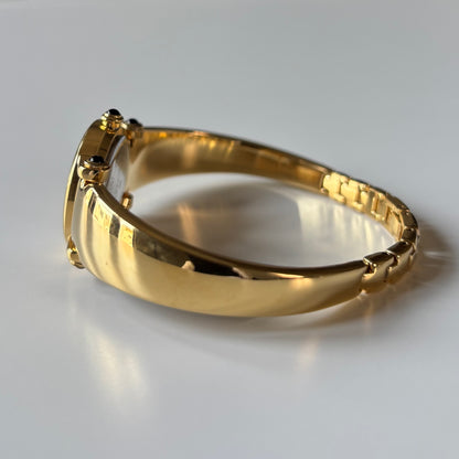Givenchy 1990s Seashell Dial Gold Plated Bangle Watch