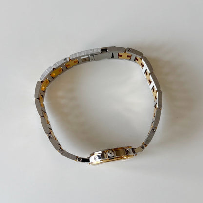 Hermes 1990s Clipper Round Dial Two Tone Gold Plated Watch