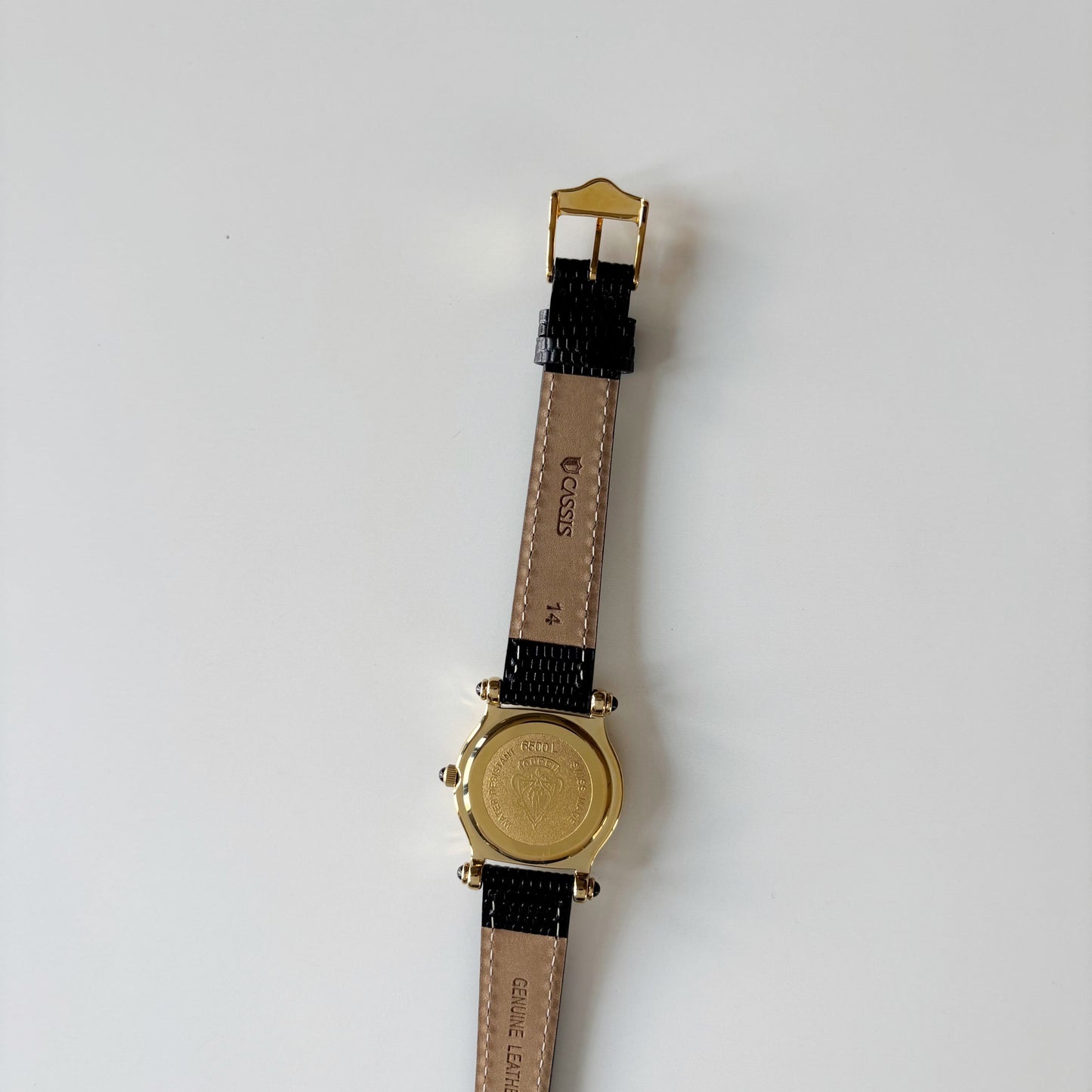Gucci 1990s Black Dial Gold Plated Watch