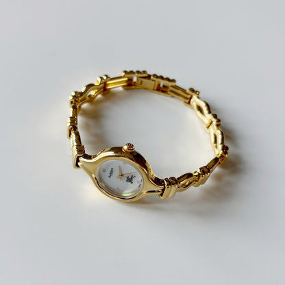 Burberry 1990s Seashell Dial Gold Plated Watch