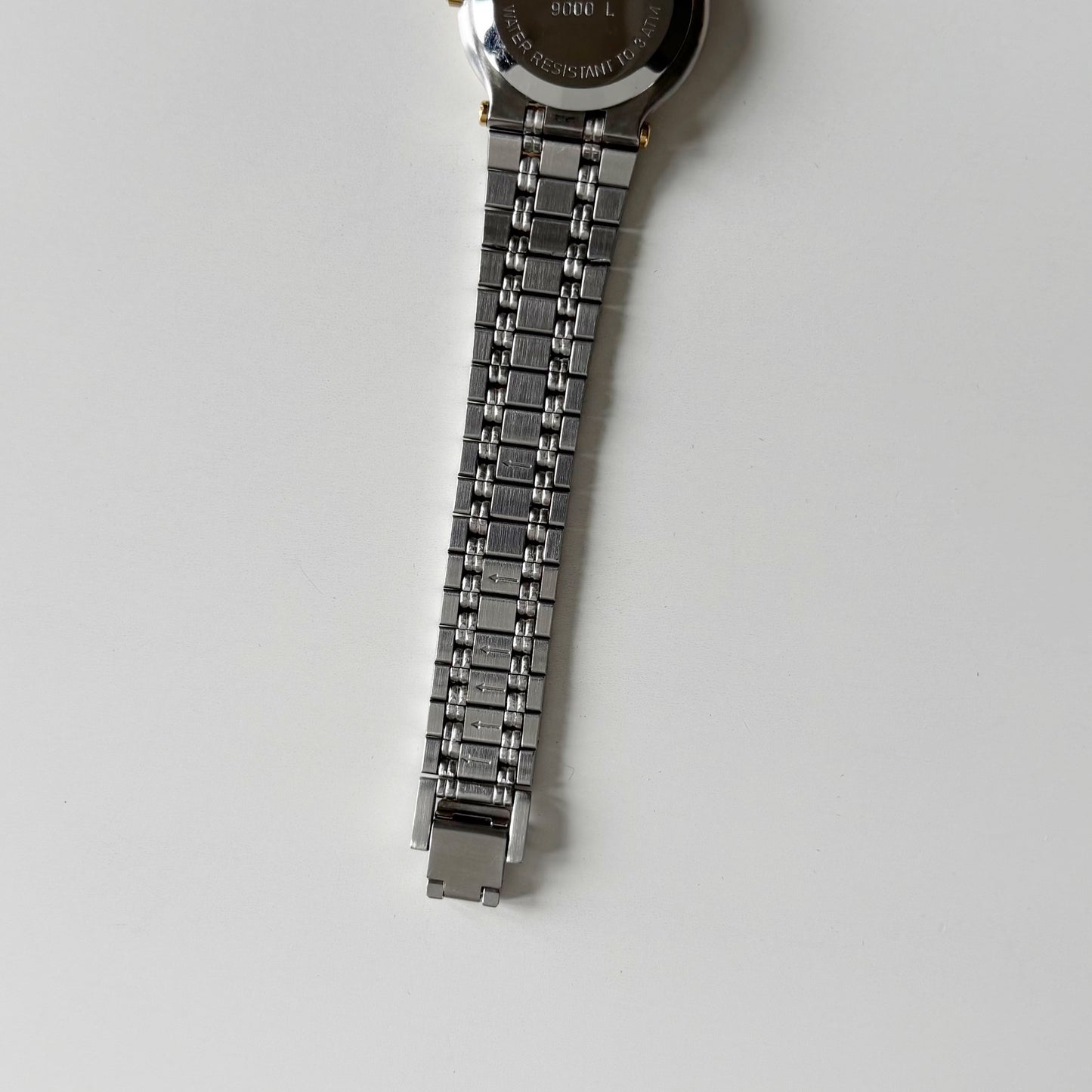 Gucci 1990s Round Dial Two Tone Gold Plated Watch