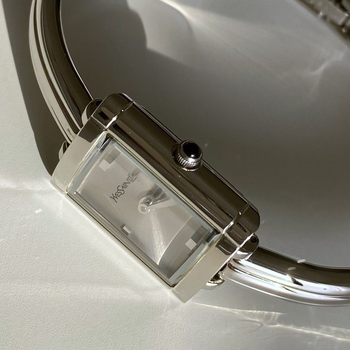 Yves Saint Laurent 1990s  Silver Bangle Watch
