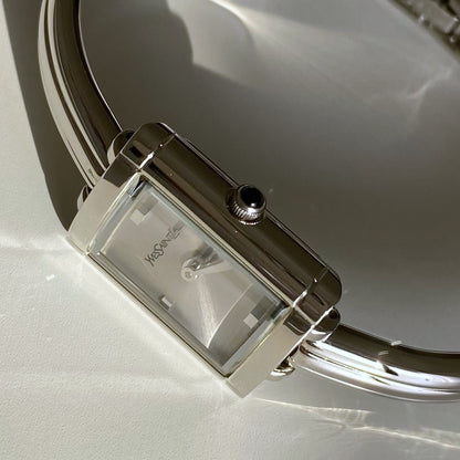 Yves Saint Laurent 1990s  Silver Bangle Watch