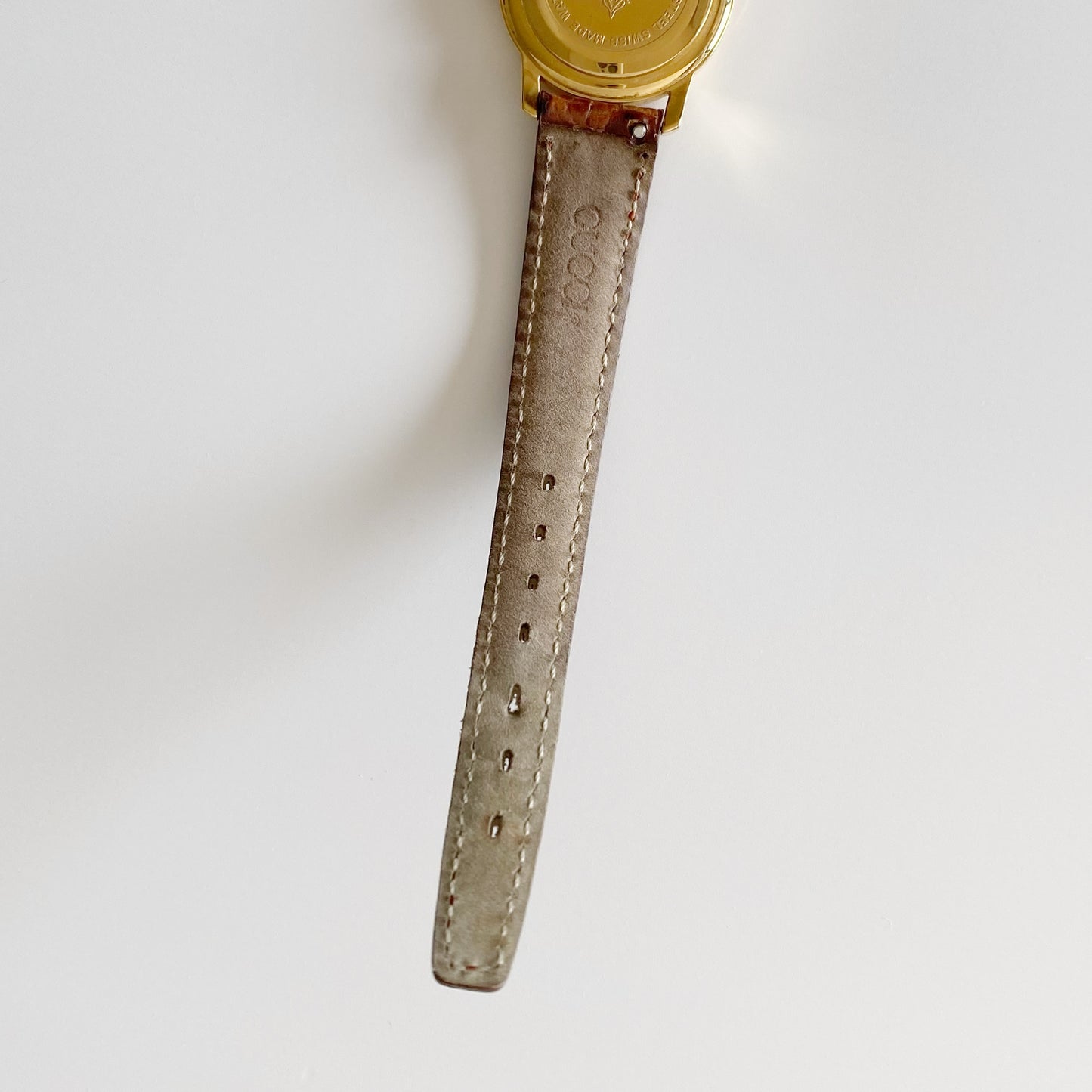 Gucci 1990s Date Gold Plated Round Watch