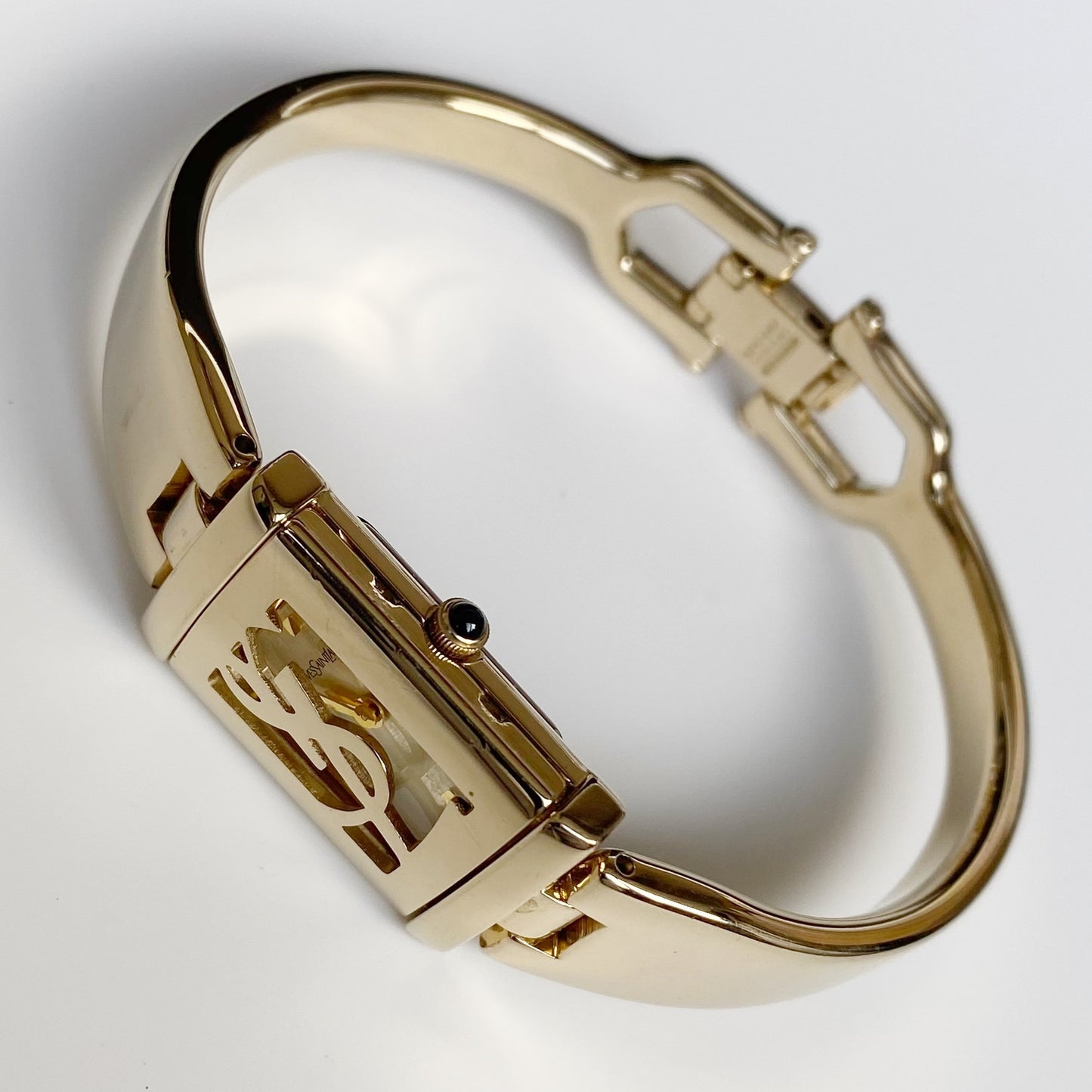 Yves Saint Laurent 1990s Gold Plated Bangle Watch