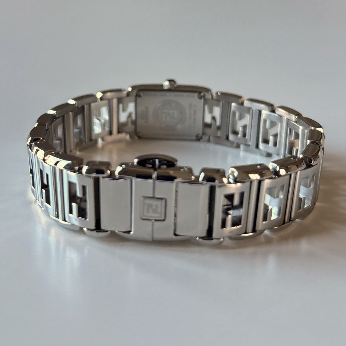 Fendi 1990s Tank Stainless Steel Watch