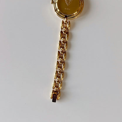Gucci 1990s Interchangeable Bezel Gold Plated Race Chain Watch with case, 6 bezels (160mm)