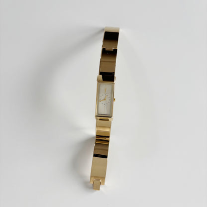 Yves Saint Laurent 1990s Rectangular Dial Gold Plated Watch