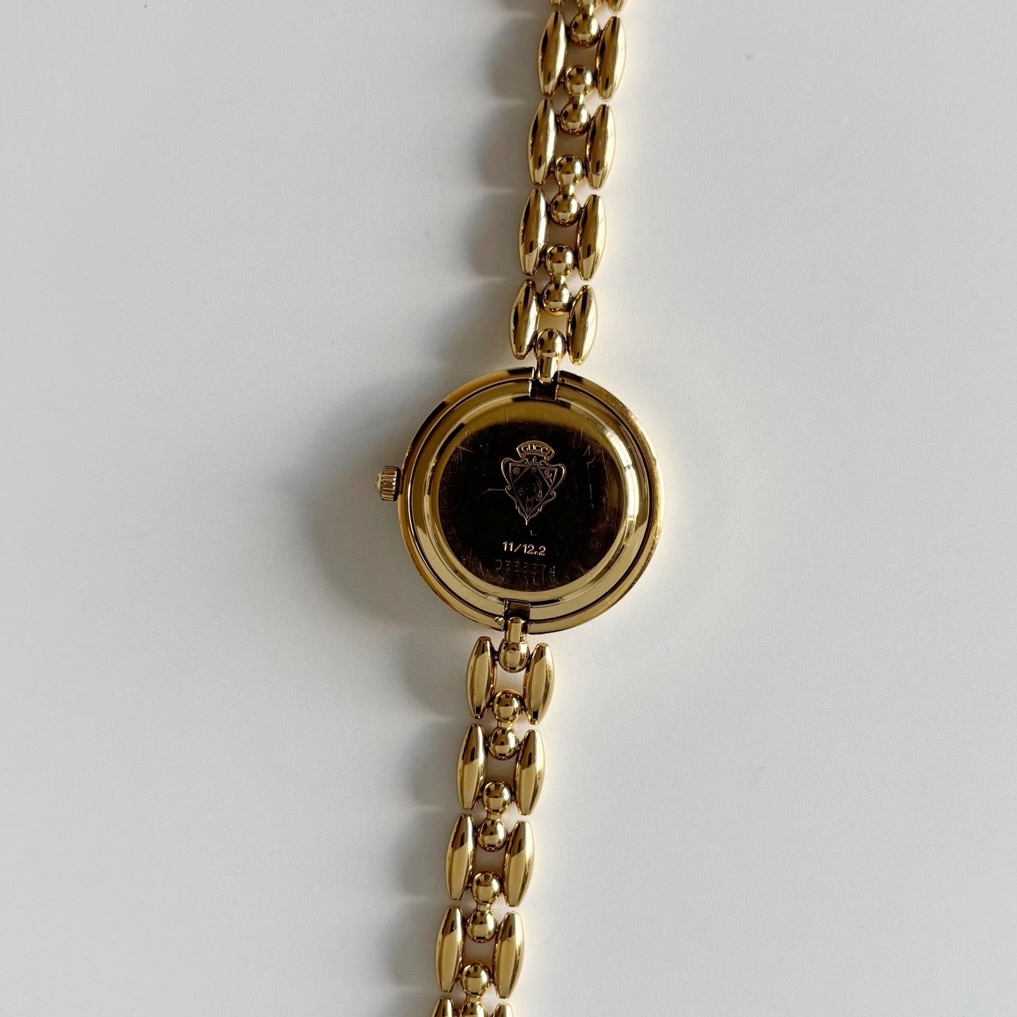 Gucci 1990s Interchangeable Bezel Gold Plated Watch with 6 bezels, case (160mm)