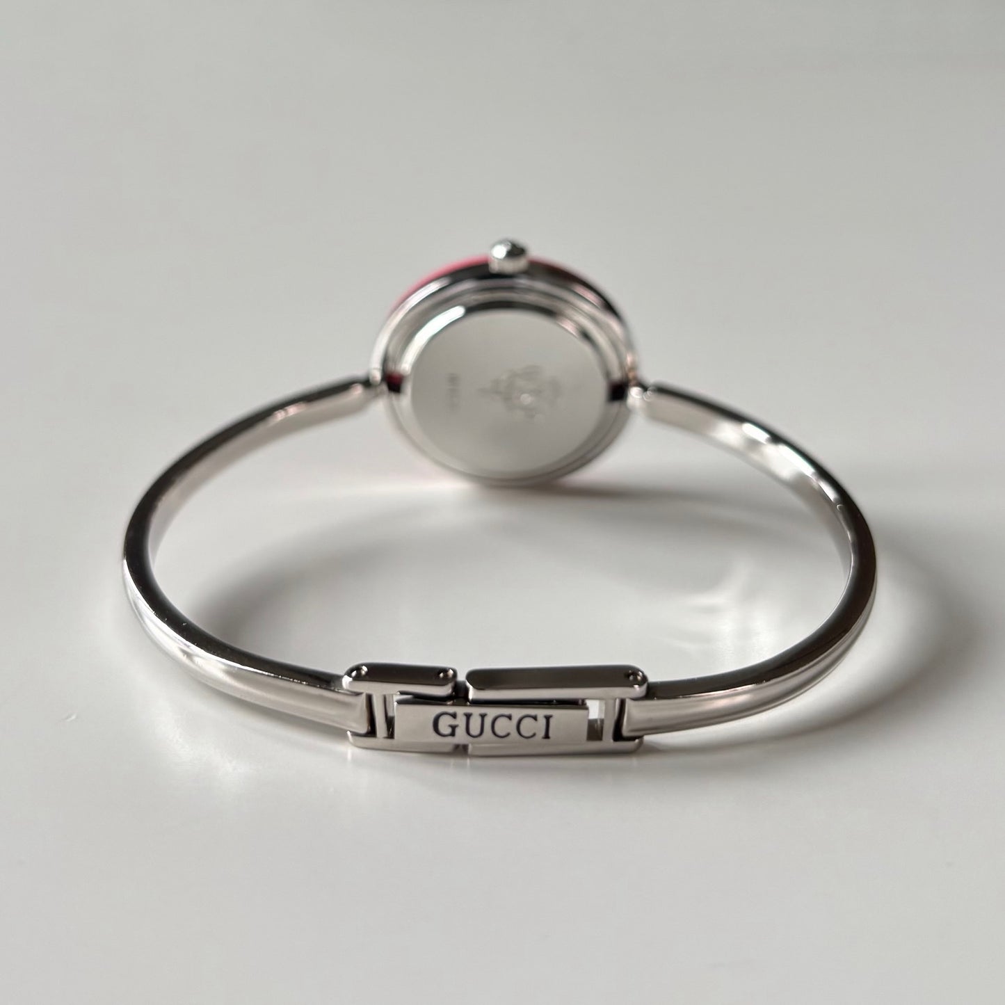 Gucci 1990s Interchangeable Bezel Stainless steel Bangle Watch with case, 12 bezels