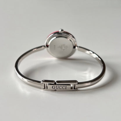 Gucci 1990s Interchangeable Bezel Stainless steel Bangle Watch with case, 12 bezels