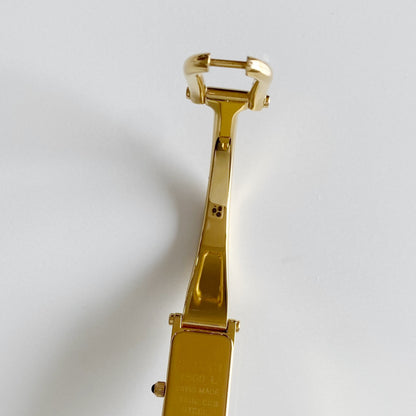 Gucci 1990s Seashell Dial Gold Plated Bangle Watch