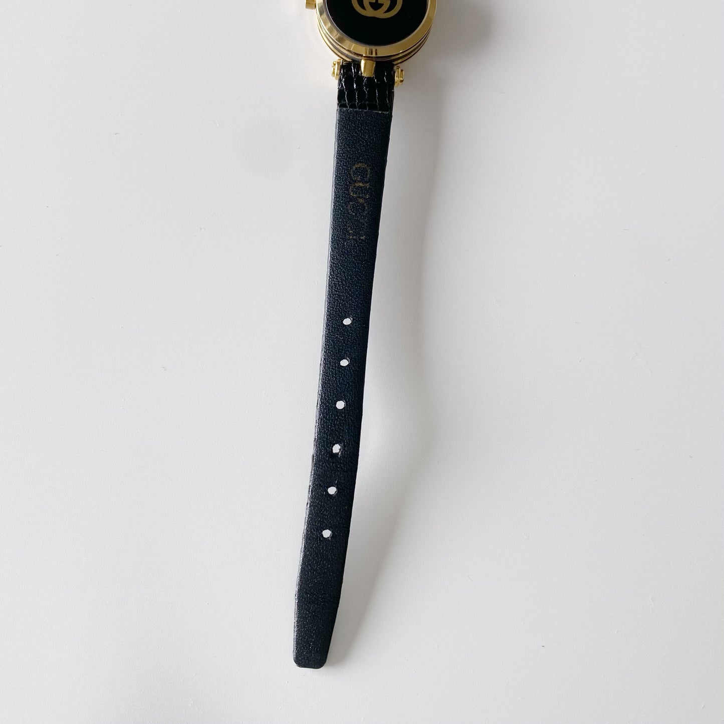 Gucci 1990s Sherry Black Dial Gold Plated Watch