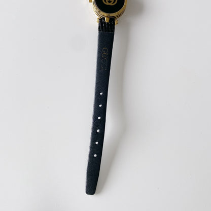 Gucci 1990s Sherry Black Dial Gold Plated Watch