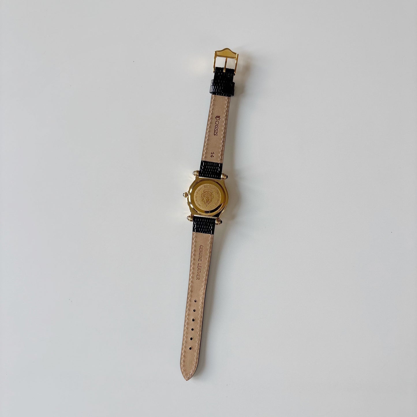 Gucci 1990s Black Dial Gold Plated Watch