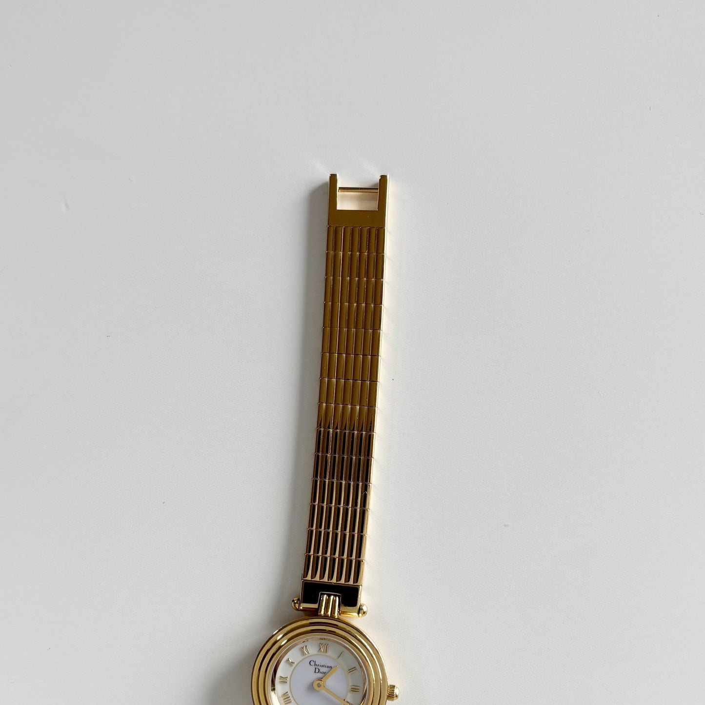 Dior 1990s Round Dial Gold Plated Watch