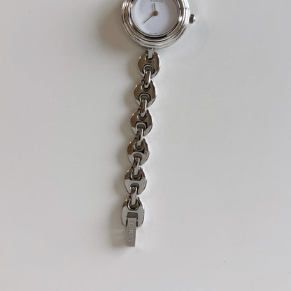 Gucci 1990s Interchangeable Bezel Stainless steel Chain Watch with 6 bezels, case (165mm)