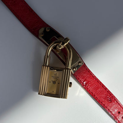 Hermes 1990s Kelly Gold Plated Watch