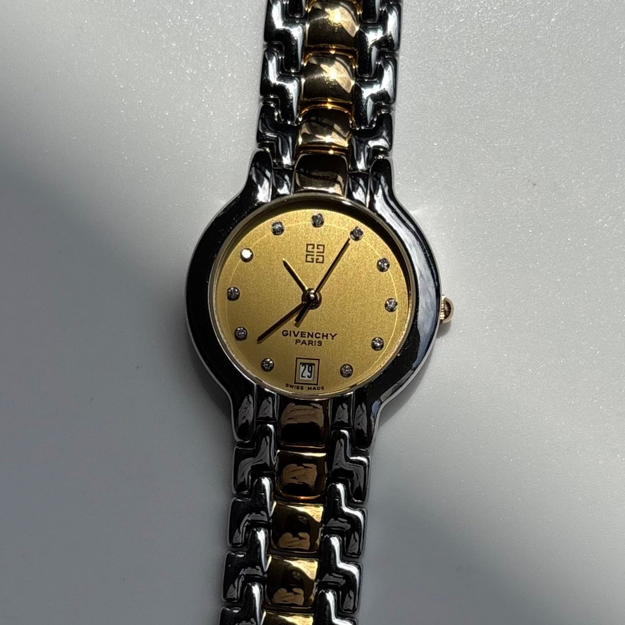 Givenchy 1990s Round Dial Two Tone Watch