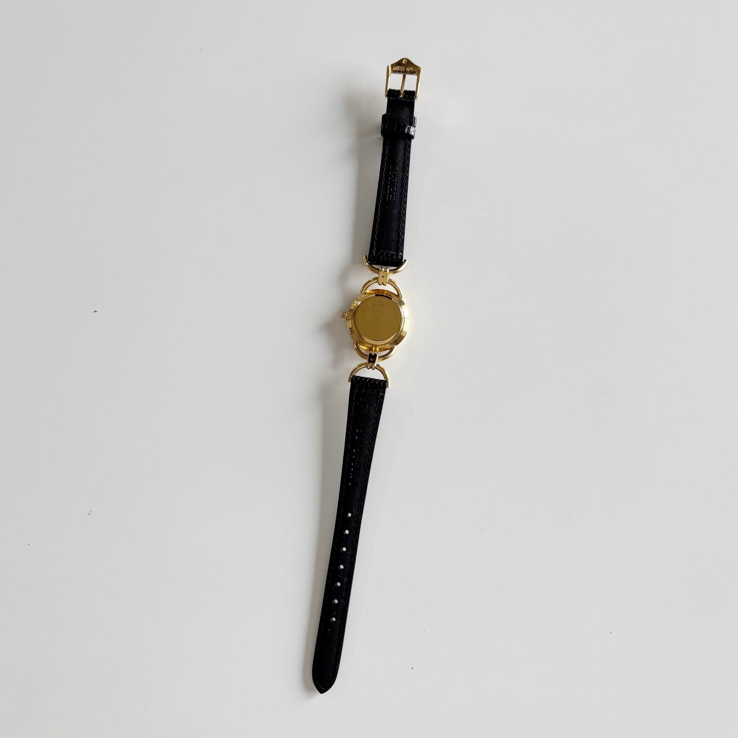 Gucci 1990s Gold Dial Gold Plated Horsebit Watch