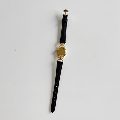 Gucci 1990s Gold Dial Gold Plated Horsebit Watch