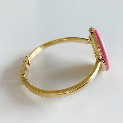 Gucci 1990s Interchangeable Bezel Gold Plated Bangle Watch with 12 bezels, case (Small)