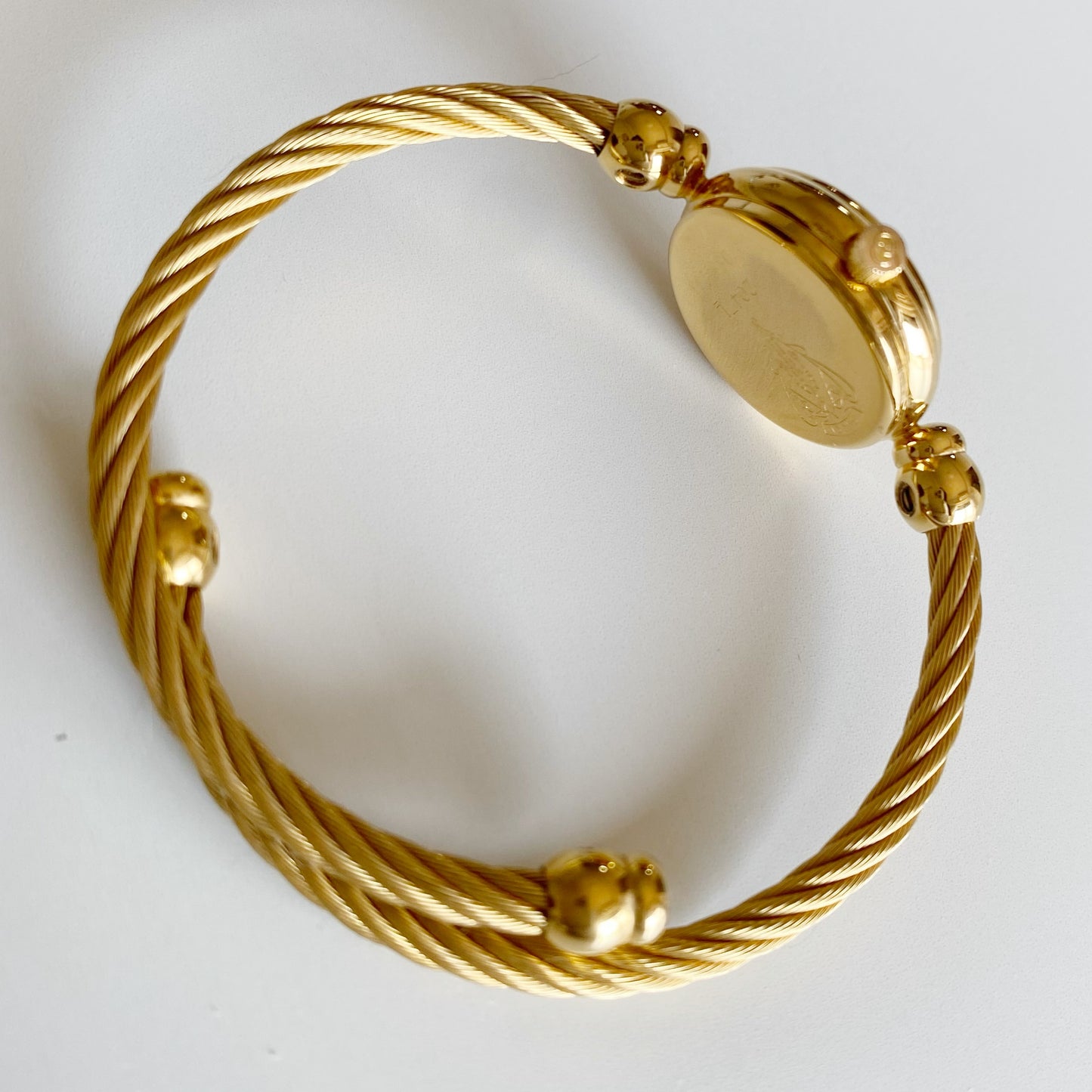 Gucci 1990s Gold Plated Cable Bangle Watch