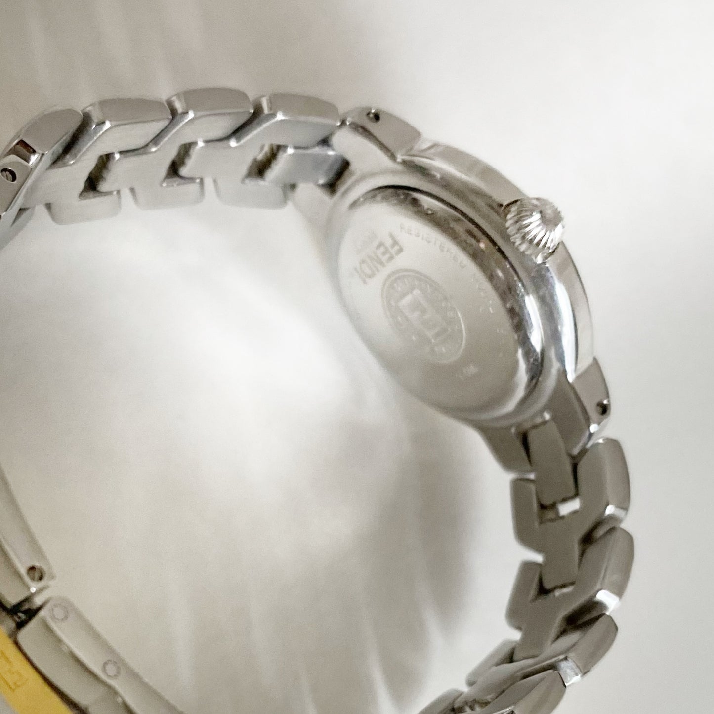 Fendi 1990s Date Round Dial Two Tone Watch