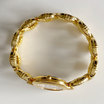 Dior 1990s Round Dial Gold Plated Watch