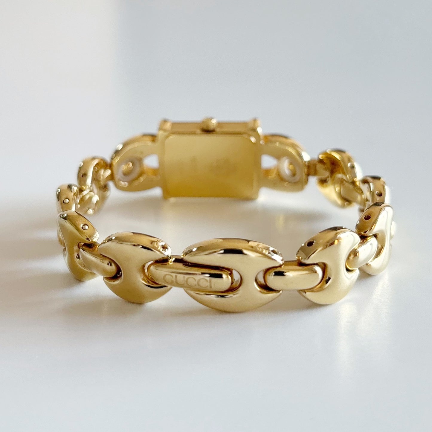 Gucci 1990s Interchangeable Strap Gold Plated Watch with 3 straps, case