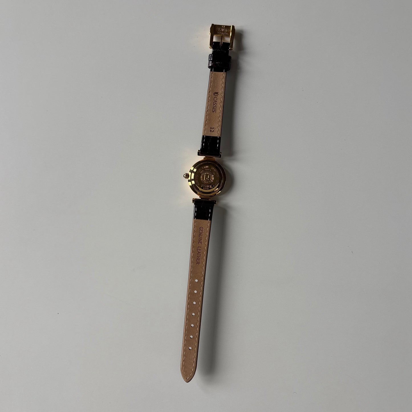 Fendi 1990s Seashell Dial Gold Plated Watch