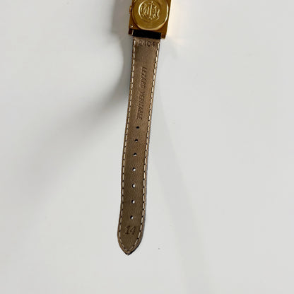 Dior 1990s La Parisienne Interchangeable Strap Gold Plated Watch with 3 straps, case