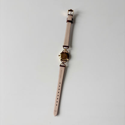 Gucci 1990s Round Dial Horsebit Gold Plated Watch