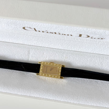Dior 1990s La Parisienne  18K Solid Gold Case Tank Watch