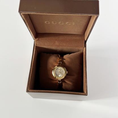 Gucci Early 2000s Gold Plated Bangle Watch