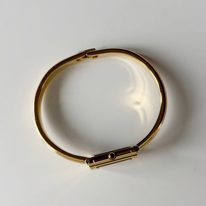 Yves Saint Laurent 1990s Seashell Dial Gold Plated Bangle Watch