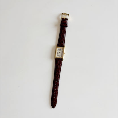 Yves Saint Laurent 1990s Gold Plated Tank Watch (Large)