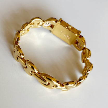 Gucci 1990s Interchangeable Strap Gold Plated Watch with 3 straps, case