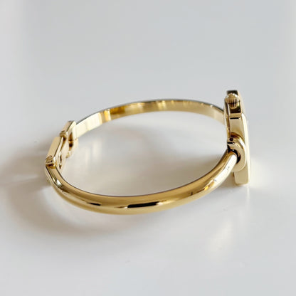 Gucci 1990s Square Dial Gold Plated Bangle Watch
