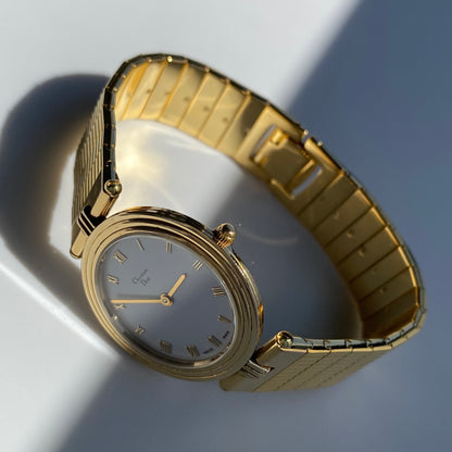 Dior 1990s Round Dial Gold Plated Watch (Large)