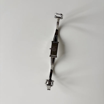 Gucci 1990s Rectangular Dial Silver Bangle Watch
