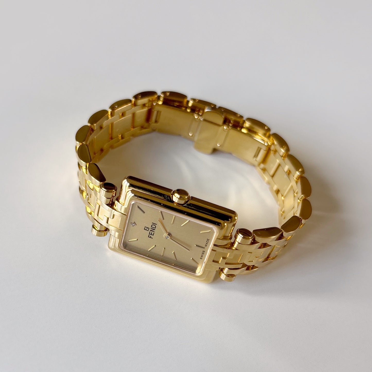 Fendi 1990s Tank Gold Plated Watch Limited Edition (only 2,500 pieces made)