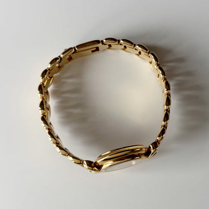 Fendi 1990s Seashell Dial Gold Plated Watch