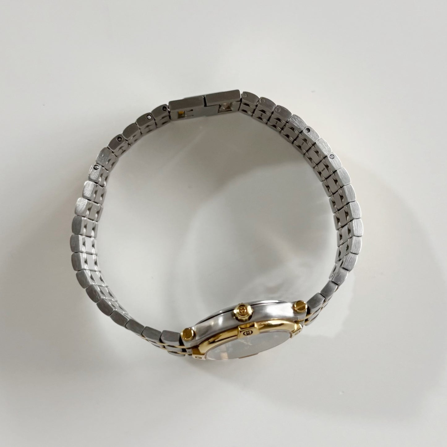 Gucci 1990s Black Dial Gold Plated Two Tone Watch