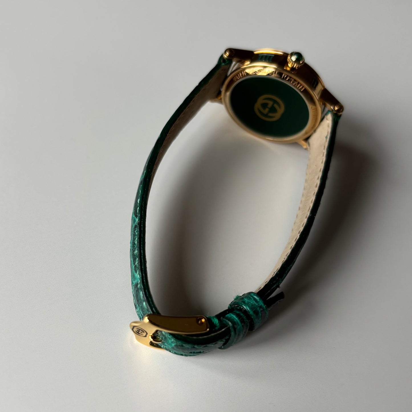 Gucci 1990s Date Round Dial Gold Plated Watch