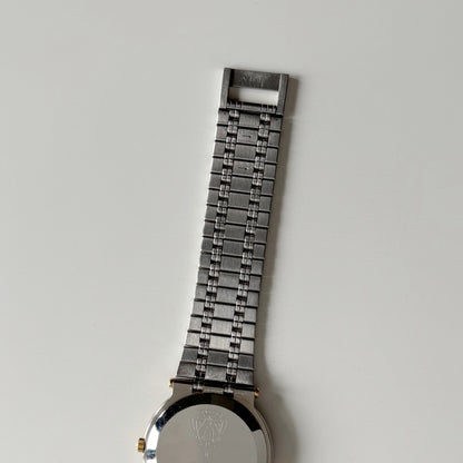 Gucci 1990s Round Dial Two Tone Gold Plated Watch (Large)