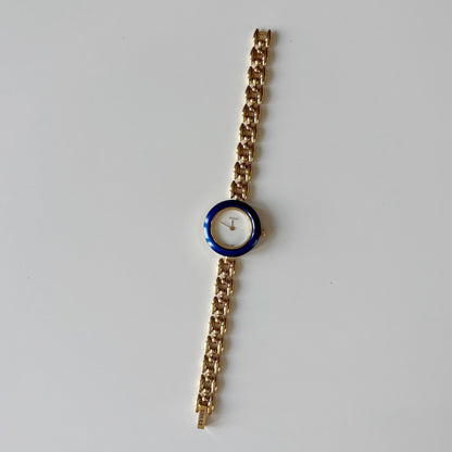 Gucci 1990s Interchangeable Bezel Gold Plated Rice Chain Watch with 6 bezels, case (165mm)
