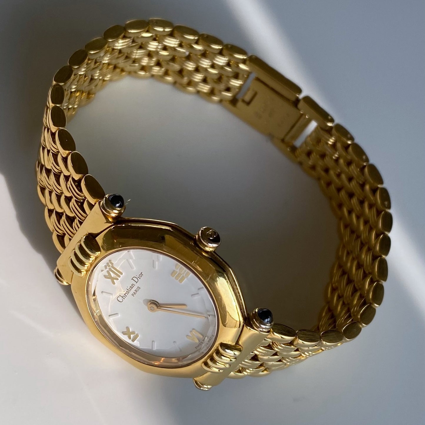 Dior 1990s Octagon Gold Plated Watch