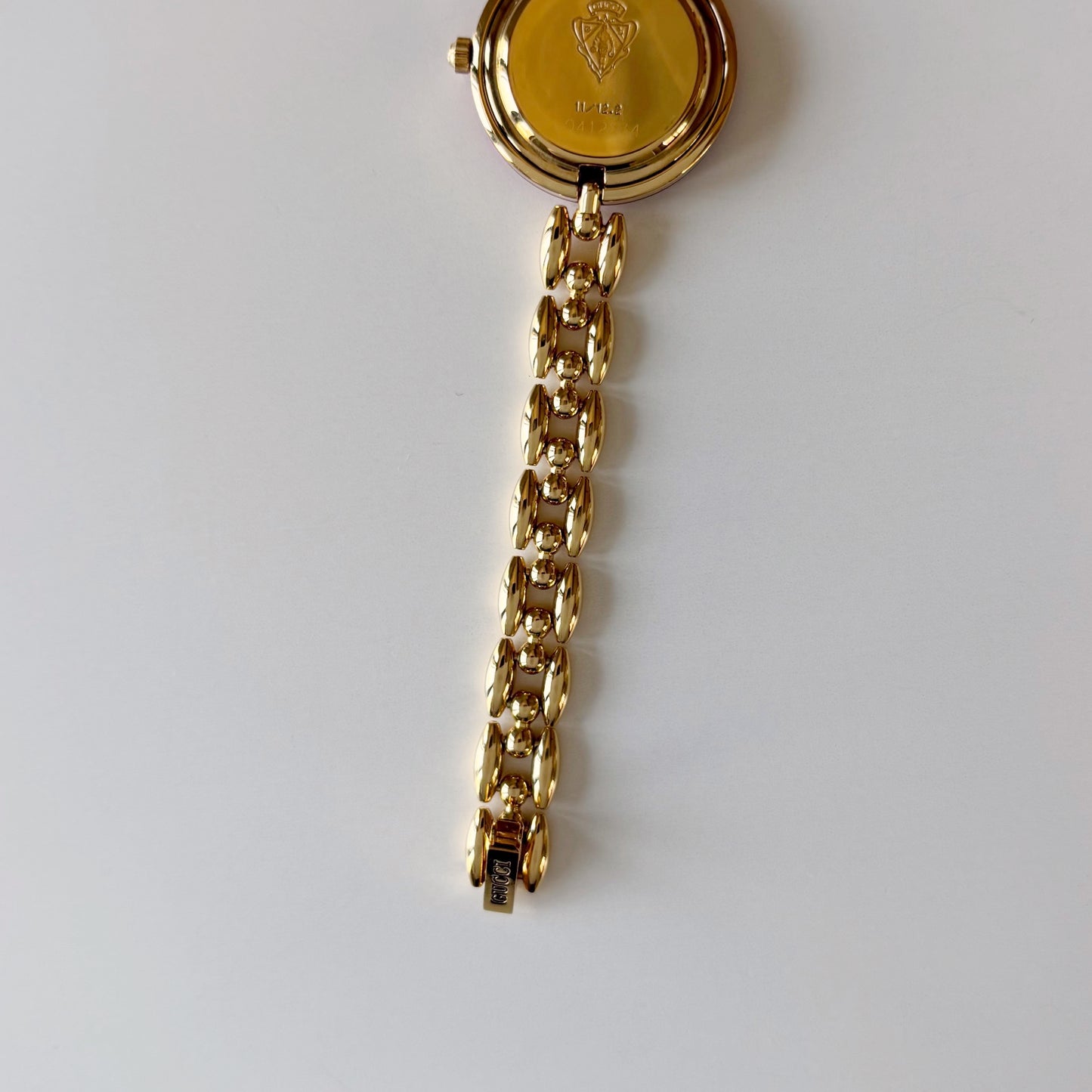 Gucci 1990s Interchangeable Bezel Gold Plated Rice Chain Watch with case, 6 bezels (160mm)