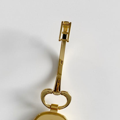 Gucci 1990s Black Dial Gold Plated Bangle Watch